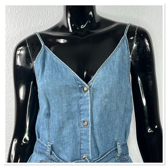 J Brand Carmela Button Front Chambray Dress Belted Cotton Denim Sz S - Picture 4 of 11